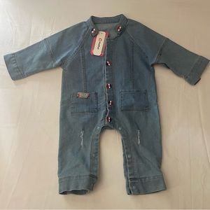 Patpat Denim Jumpsuit Size 12-18 Months